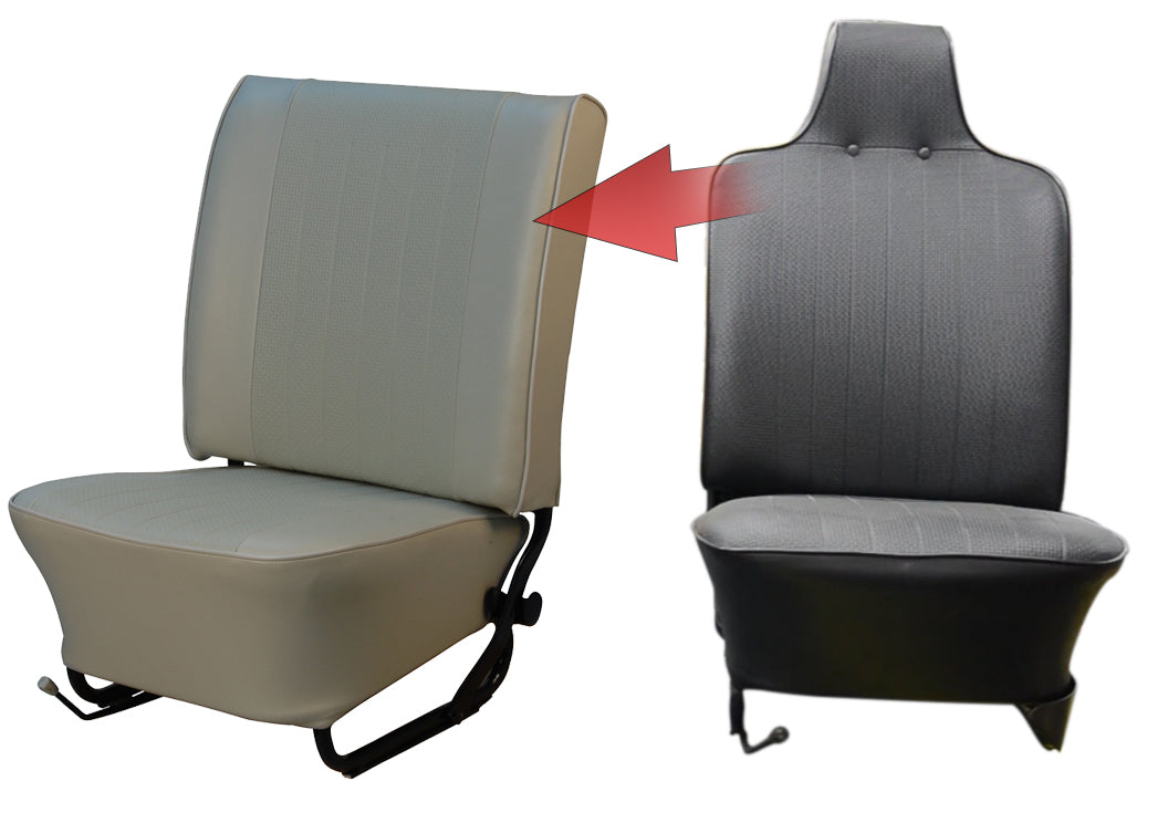 High back to Low back Conversion Seat Upholstery,  (Fronts & Rear) 1968-72 VW Bug Convertible